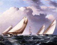 James E Buttersworth - Yachts Rounding the Mark